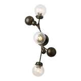 Sprig Wall Sconce, shown in Dark Smoke, Water Glass, by Hubbardton Forge