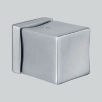 Square Block Door Knob in Satin Chrome by Colombo Design