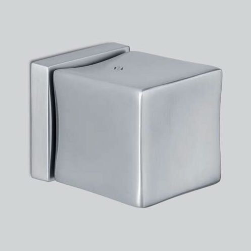 Square Block Door Knob in Satin Chrome by Colombo Design