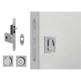 Square Pocket Door Kit Privacy in Satin Chrome by Colombo Design
