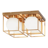 Squircle Ceiling Mount 15 Inch Aged Gold Brass