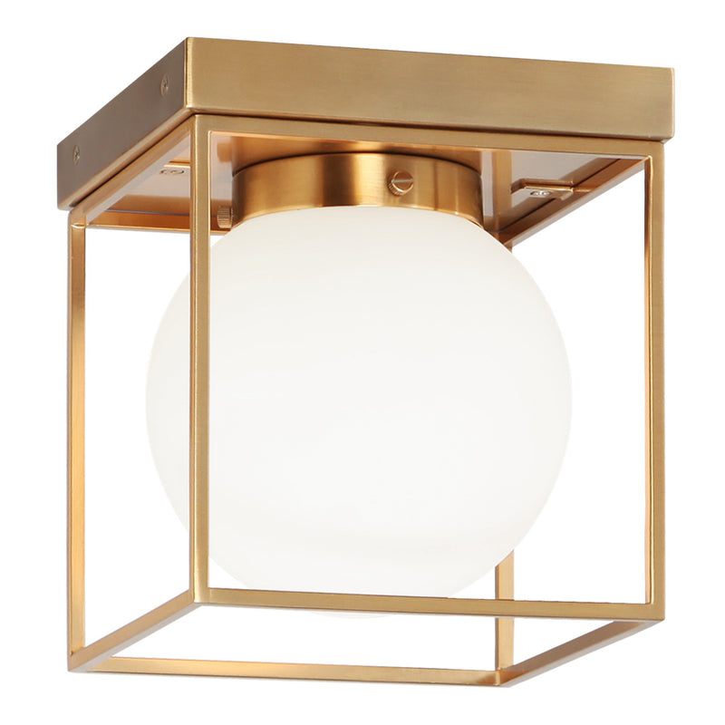 Squircle Ceiling Mount 7 Inch Aged Gold Brass