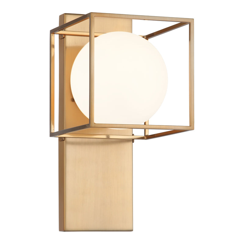 Squircle Linear Wall Sconce 1 Light Aged Gold Brass