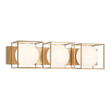 Squircle Linear Wall Sconce 3 Light Aged Gold Brass