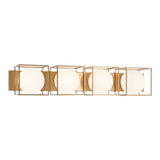 Squircle Linear Wall Sconce 4 Light Aged Gold Brass