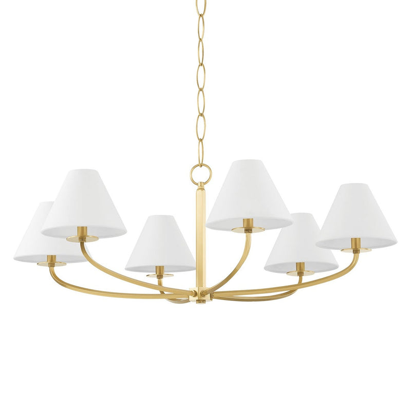 Stacey Chandelier - 6-Light - Aged Brass by Hudson Valley