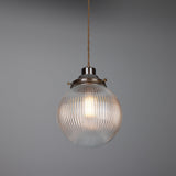 Stanley Holophane Pendant - Antique Brass