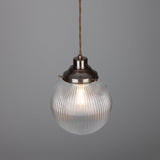Stanley Holophane Pendant - Antique Brass