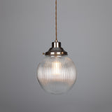 Stanley Holophane Pendant - Antique Brass