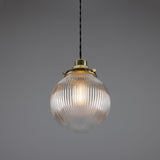 Stanley Holophane Pendant - Polished Brass