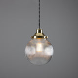 Stanley Holophane Pendant - Polished Brass