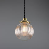 Stanley Holophane Pendant - Satin Brass