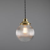 Stanley Holophane Pendant - Satin Brass