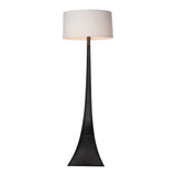 Stasis Floor Lamp, shown in Ink, Natural Anna Shade, by Hubbardton Forge
