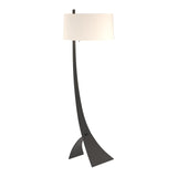 Stasis Floor Lamp in Black, Flax Shade by Hubbardton Forge