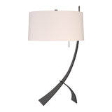 Stasis Table Lamp in Black, Flax Shade by Hubbardton Forge