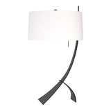 Stasis Table Lamp in Black, Natural Anna Shade by Hubbardton Forge