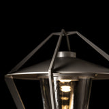 Stellar Outdoor Post Lantern detail in Coastal Burnished Steel, by Hubbardton Forge
