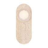 Sternn Outdoor Wall Sconce 15 Inch Travertine Clear Ribbed Glass by Eurofase