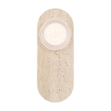 Sternn Outdoor Wall Sconce 15 Inch Travertine Clear Wave Glass by Eurofase