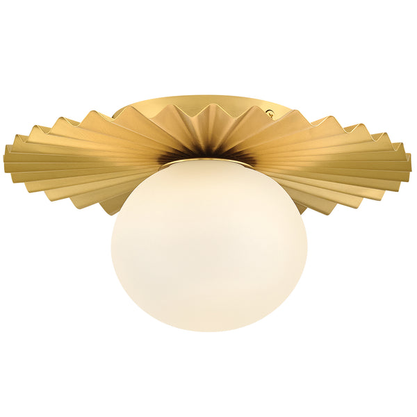 Stevie Wall/Ceiling Light Small Lacquered Brass Lark Living - Front View1
