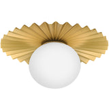 Stevie Wall/Ceiling Light Small Lacquered Brass Lark Living - Front View2