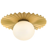 Stevie Wall/Ceiling Light Small Lacquered Brass Lark Living - Front View3