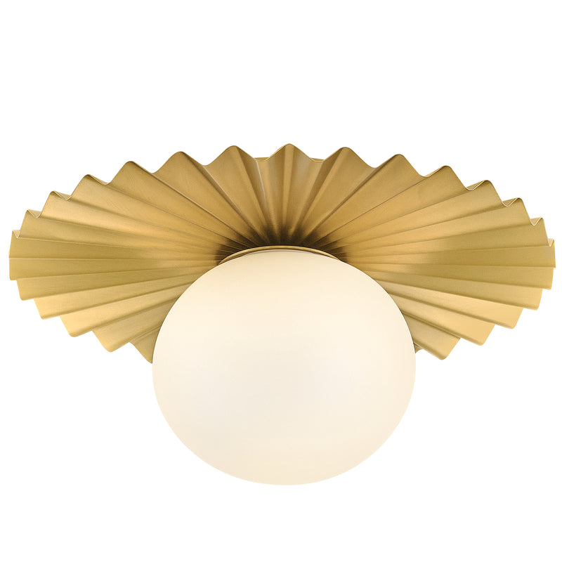 Stevie Wall/Ceiling Light Small Lacquered Brass Lark Living - Front View3