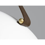Stillo Pendant Light by Cerno in Cava - brushed brass accent and brown leather detail