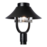 Stowe Outdoor Post Lantern, shown in Coastal Black, by Hubbardton Forge