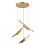 Stylus Chandelier 29 Inch Aged Gold Brass