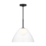 Suma Pendant — 16", White Opal Etched, Midnight Black