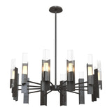 Summit Chandelier 12 Light in Black, Clear Glass by Hubbardton Forge