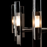 Summit Chandelier 12 Light detail in Dark Smoke, Clear Glass, by Hubbardton Forge