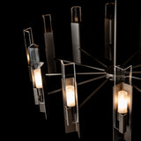 Summit Chandelier 12 Light detail in Dark Smoke, Clear Glass, by Hubbardton Forge