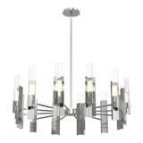 Summit Chandelier 12 Light in Sterling, Clear Glass by Hubbardton Forge