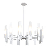 Summit Chandelier 12 Light in White, Frosted Glass by Hubbardton Forge