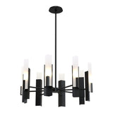 Summit Chandelier 8 Light in Ink, Frosted Glass by Hubbardton Forge