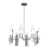 Summit Chandelier 8 Light in Sterling, Frosted Glass by Hubbardton Forge