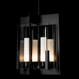 Summit Lantern Pendant detail in Black, Clear Glass, by Hubbardton Forge