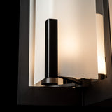 Summit Lantern Pendant detail in Black, Frosted Glass, by Hubbardton Forge