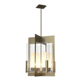 Summit Lantern Pendant in Soft Gold, Clear Glass by Hubbardton Forge