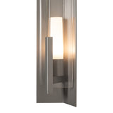 Summit Outdoor Wall Light Large, shown in Coastal Burnished Steel, Clear Glass, by Hubbardton Forge