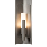 Summit Outdoor Wall Light Large, shown in Coastal Burnished Steel, Clear Glass, by Hubbardton Forge