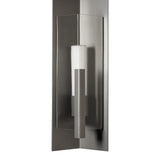 Summit Outdoor Wall Light Large, shown in Coastal Burnished Steel, Clear Glass, by Hubbardton Forge
