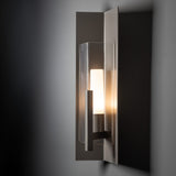 Summit Outdoor Wall Light Large detail in Coastal Burnished Steel, Clear Glass, by Hubbardton Forge