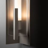 Summit Outdoor Wall Light Large detail in Coastal Burnished Steel, Clear Glass, by Hubbardton Forge