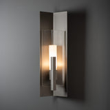 Summit Outdoor Wall Light Large detail in Coastal Burnished Steel, Clear Glass, by Hubbardton Forge