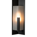 Summit Outdoor Wall Light Medium, shown in Coastal Black, Frosted Glass, by Hubbardton Forge