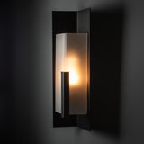 Summit Outdoor Wall Light Medium detail in Coastal Black, Frosted Glass, by Hubbardton Forge